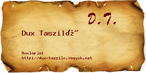 Dux Tasziló névjegykártya